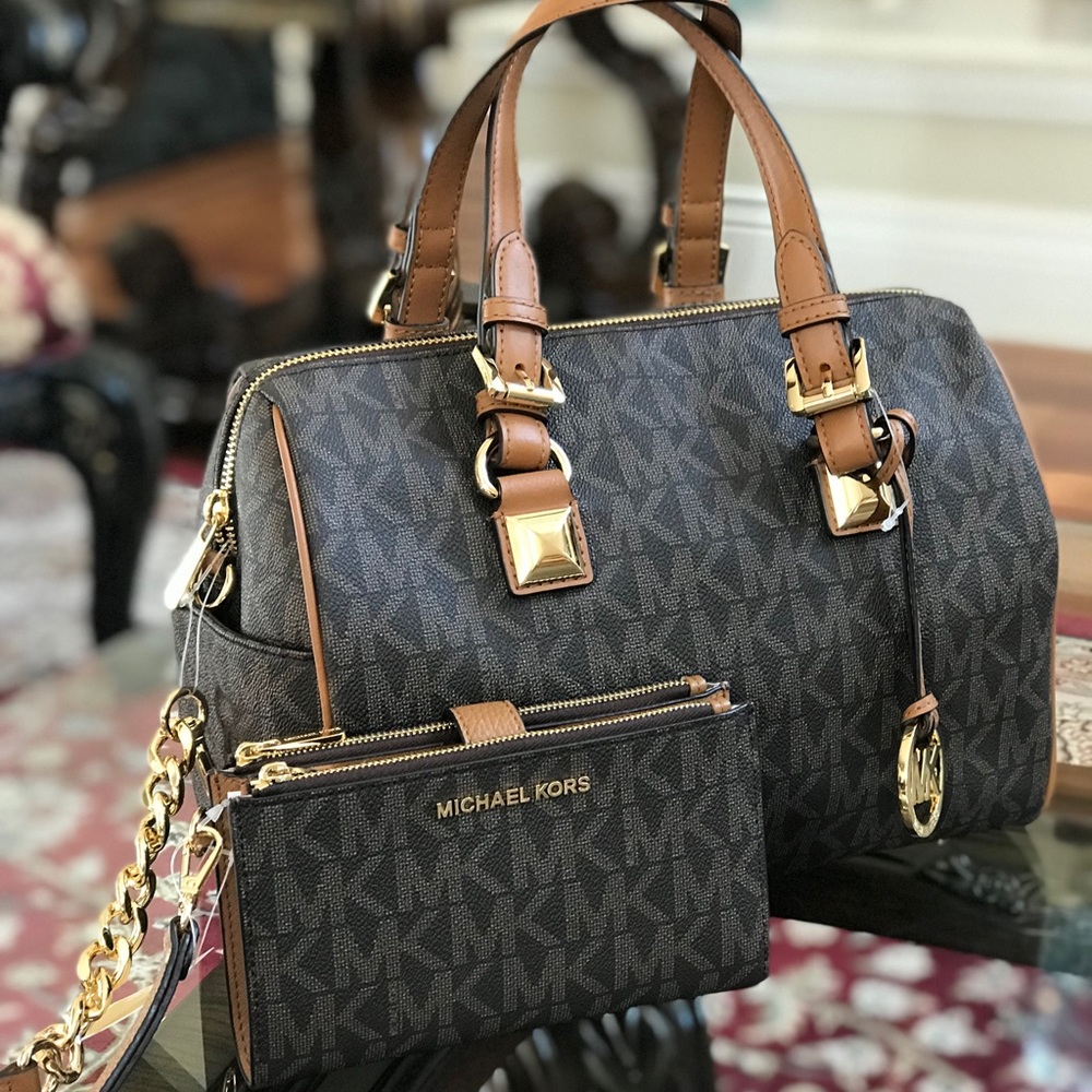 Authentic 2pcs Michael Kors Grayson handbag&wallet - Picture 1 of 6